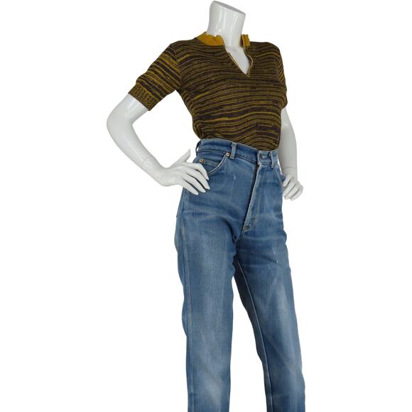 80s 70s Vintage Lee Grunge High Waisted Western Boho Hippie Mom Denim Jeans 25 - Picture 13 of 14